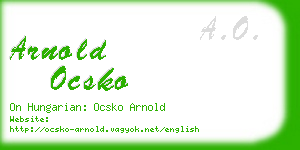 arnold ocsko business card